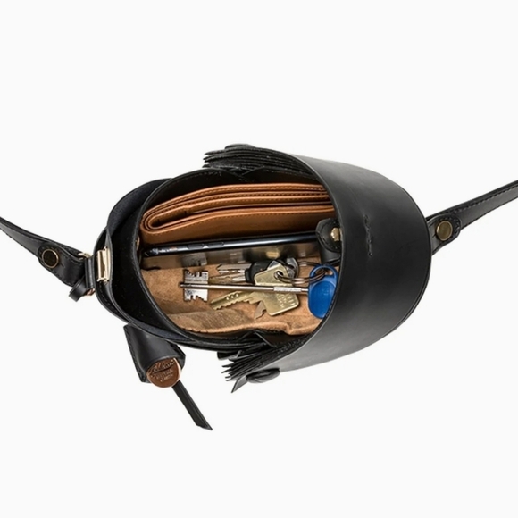 🔹️BOLDRINI 🔹️Black Spiral Crossbody leather Made In italy Bag  NWT ✨️🖤 - Picture 7 of 10